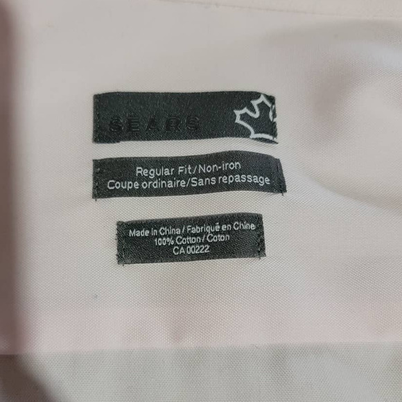 SEARS Pink Classic Button Down Collared Long-sleeved Shirt Men Size 17.5 - Picture 7 of 7